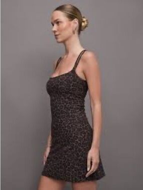 Carbon38 Leopard Mini Dress Brown/Black NWT Large